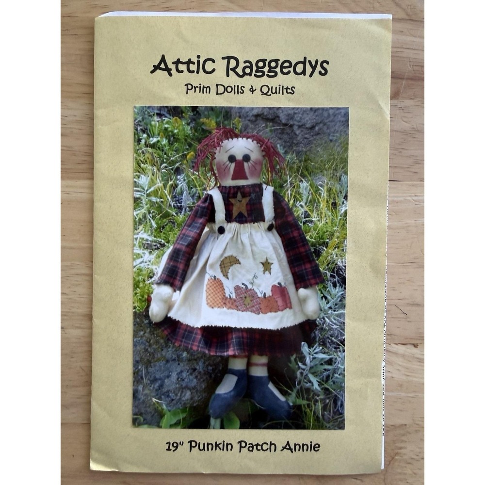 Punkin Patch Annie Attic Raggedys 19" Primitive Dolls & Clothes Pattern # 15 CUT